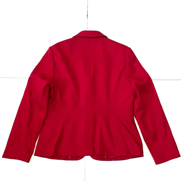 Talbots Womens Wool Blend Red Blazer Crest Buttons Jacket Coat Lined Sz 8 - Picture 6 of 8
